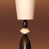 Louis Drimmer stylized lamp boat on the wave - ceramic enamelled two colors - 70s