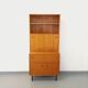 Bookcase cabinet vintage teak and metal storage secretary from the 60s