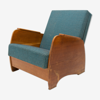 Fauteuil réglable art deco, 1940, europe centrale