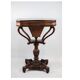 Antique mahogany sewing table on a pillar from around the year 1840s