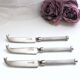Lot de 3 petits couteaux à fromage métal argenté