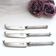 Set of 3 small silver metal cheese knives