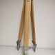 Raw / stripped wooden tripod, vintage industrial lamp base