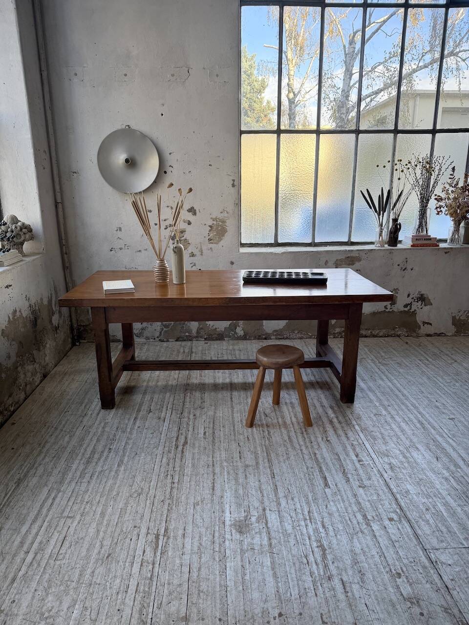 Rustic farmhouse table, solid oak, 2m