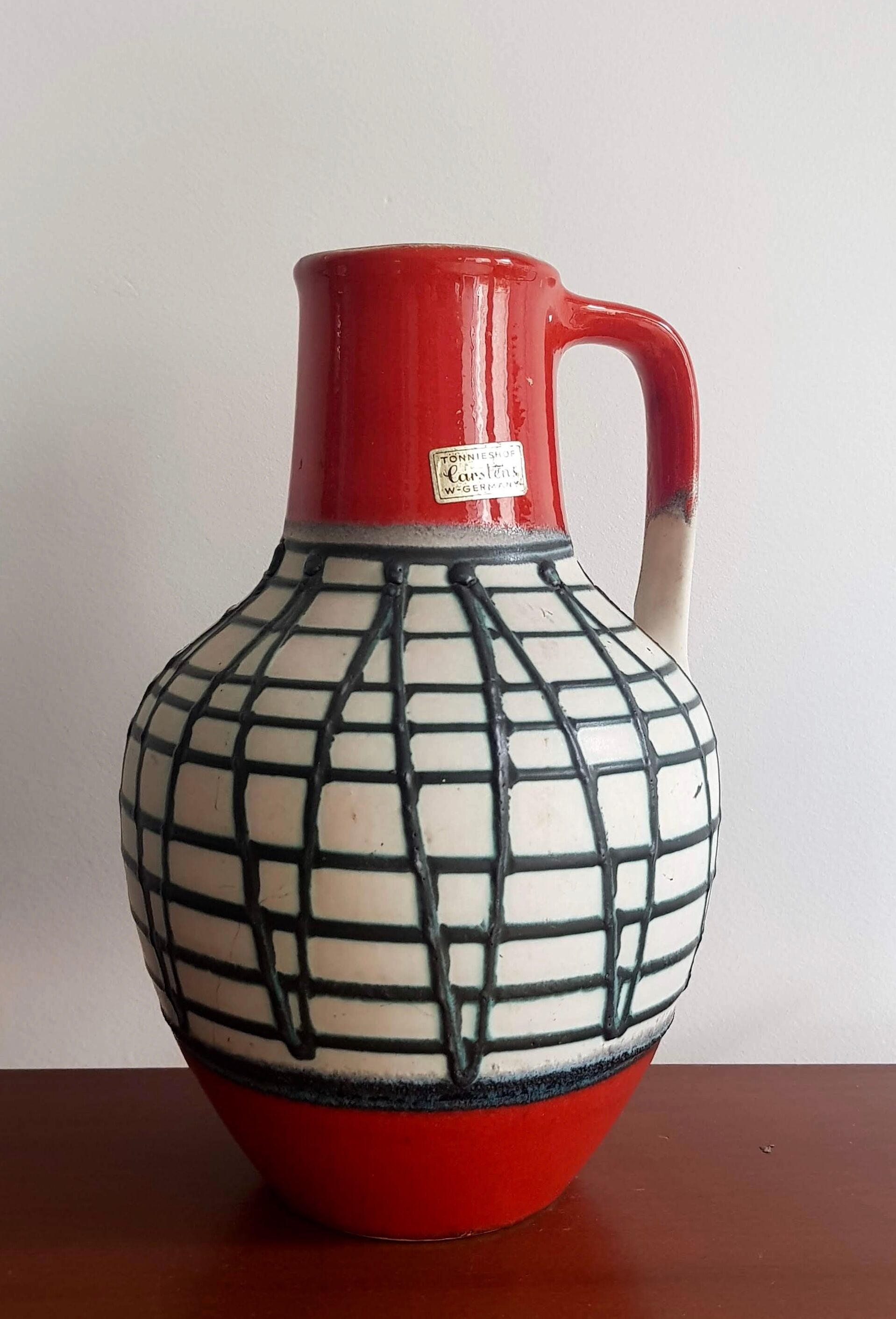 Red and green vase West Germany