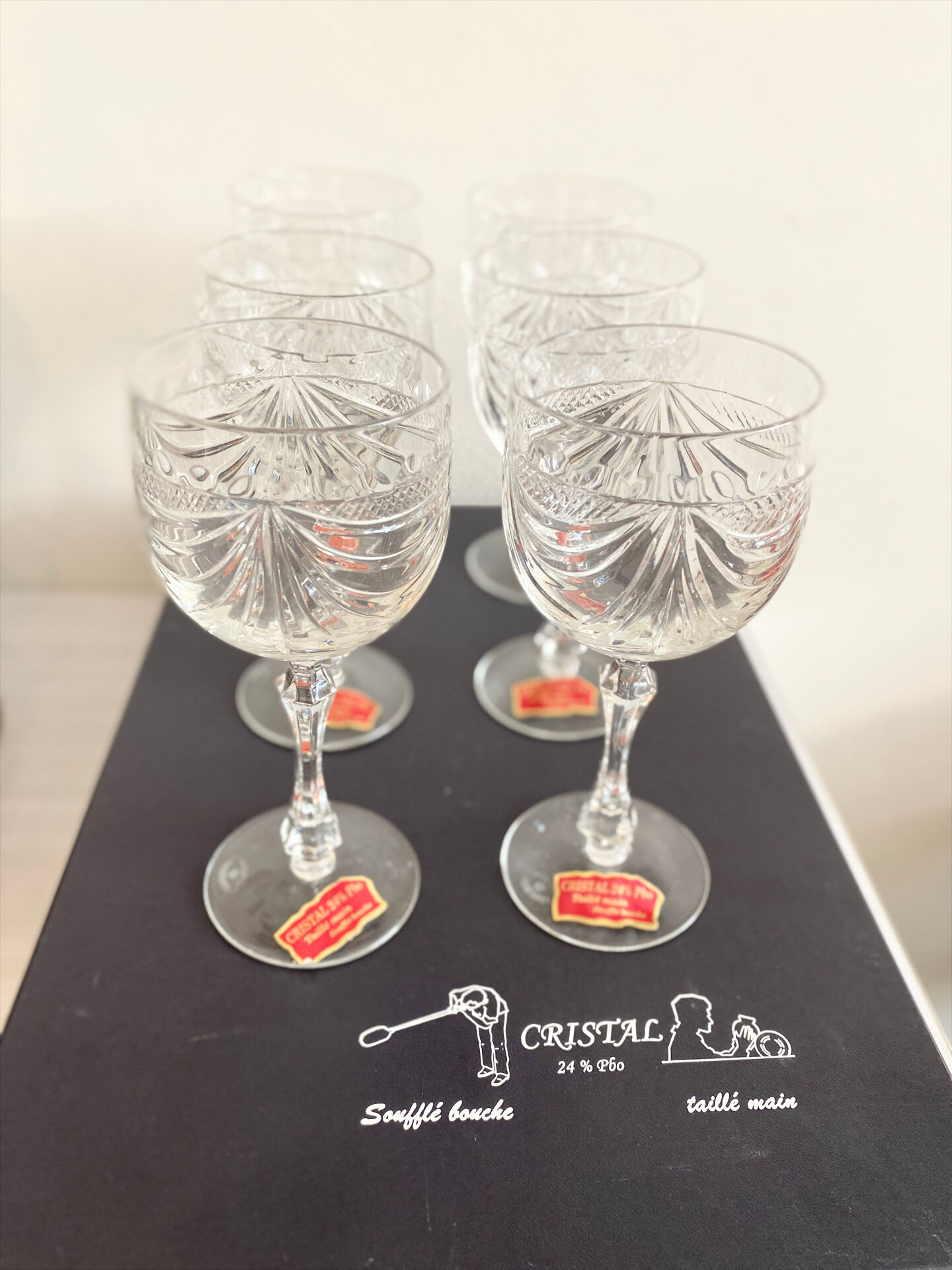 Set of 6 Lorraine crystal wine glasses - Gérard model