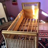 Lit bébé enfant rotin
