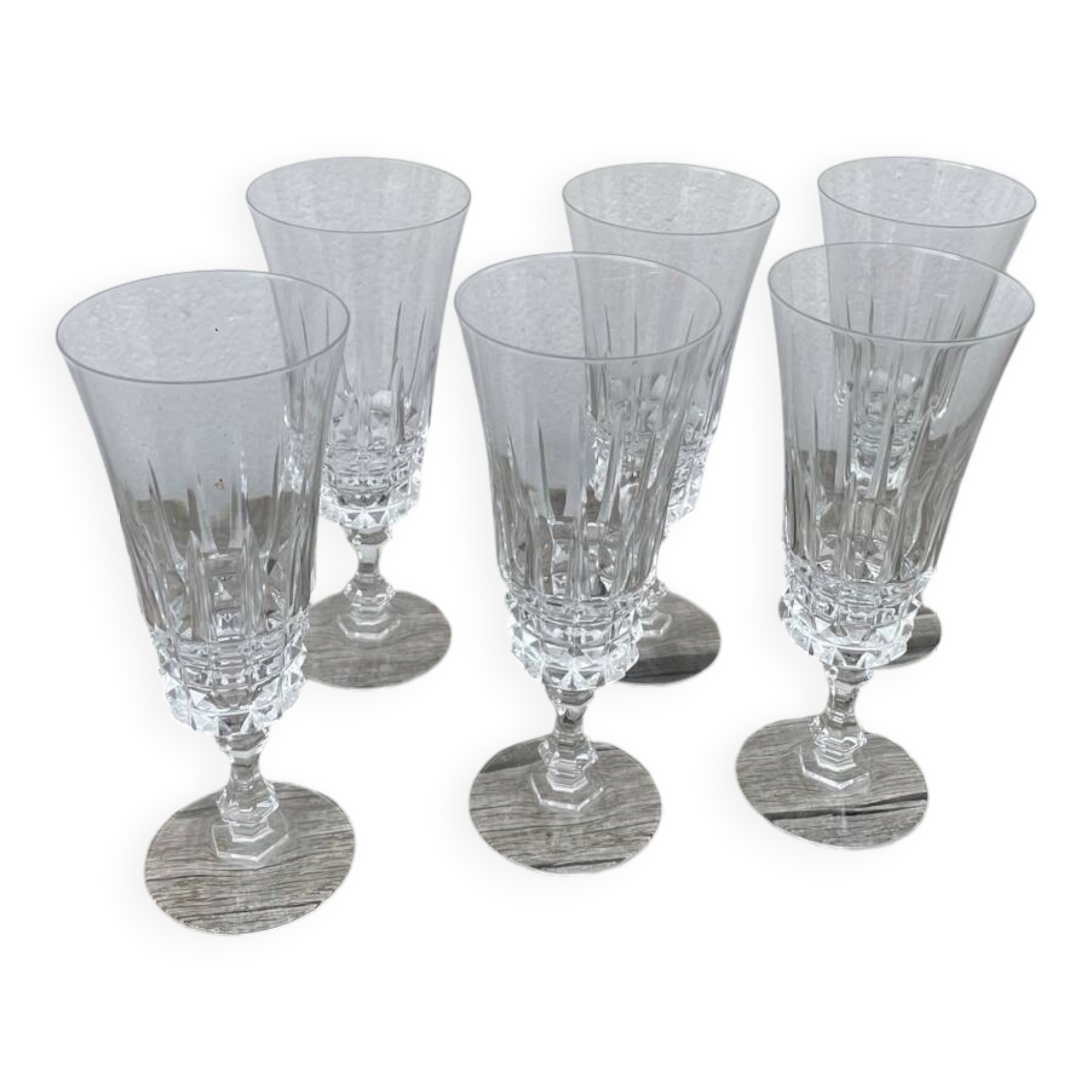 6 flûtes à champagne en cristal
