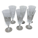 6 crystal champagne flutes