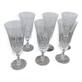 6 crystal champagne flutes