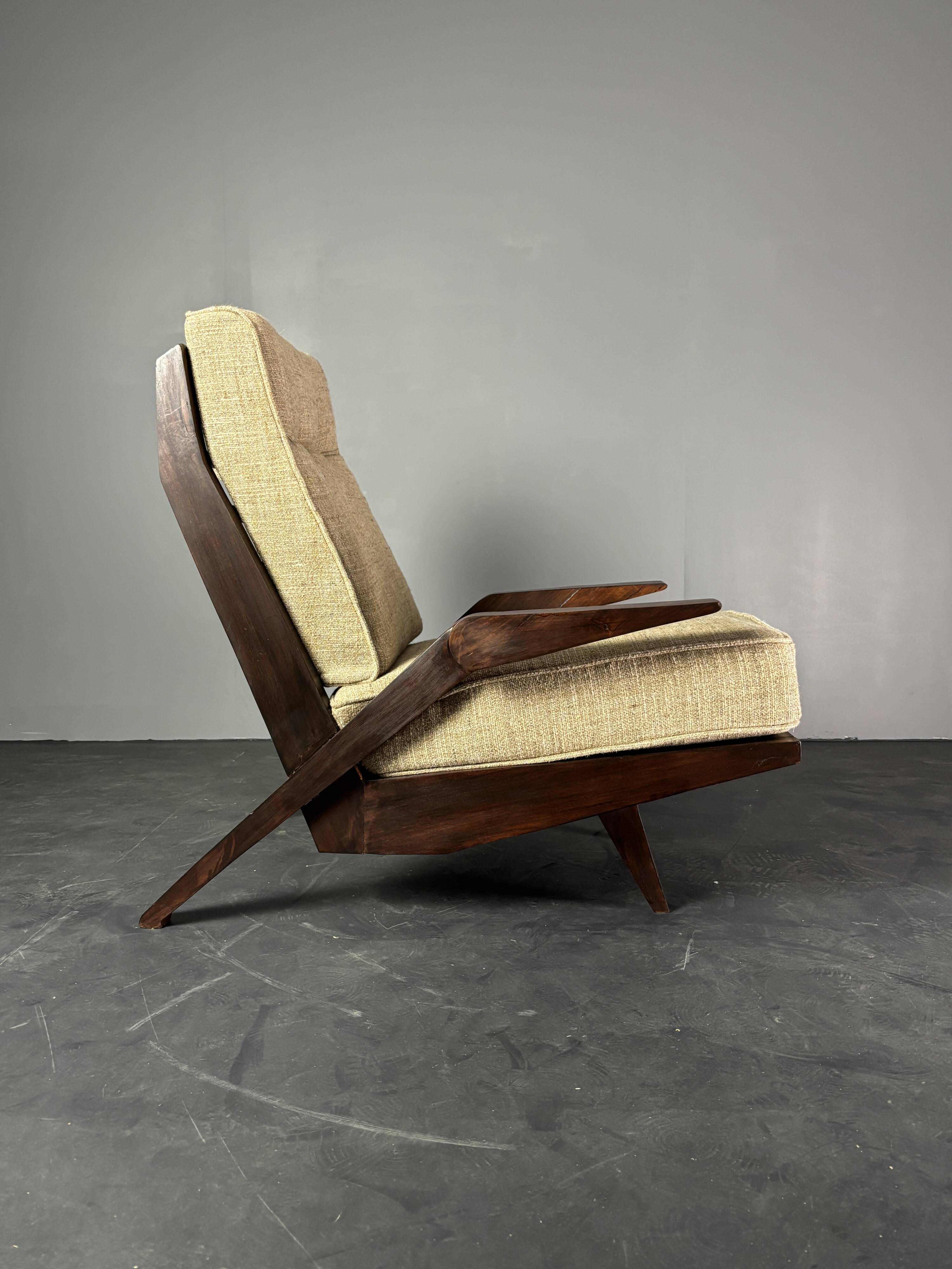 Midcentury Brazilian modernist lounge easy chair by Acacia Gil Borsoi,1950s