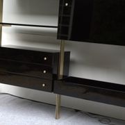 Library shelves in lacquer and brass by Roche Bobois 1970 s