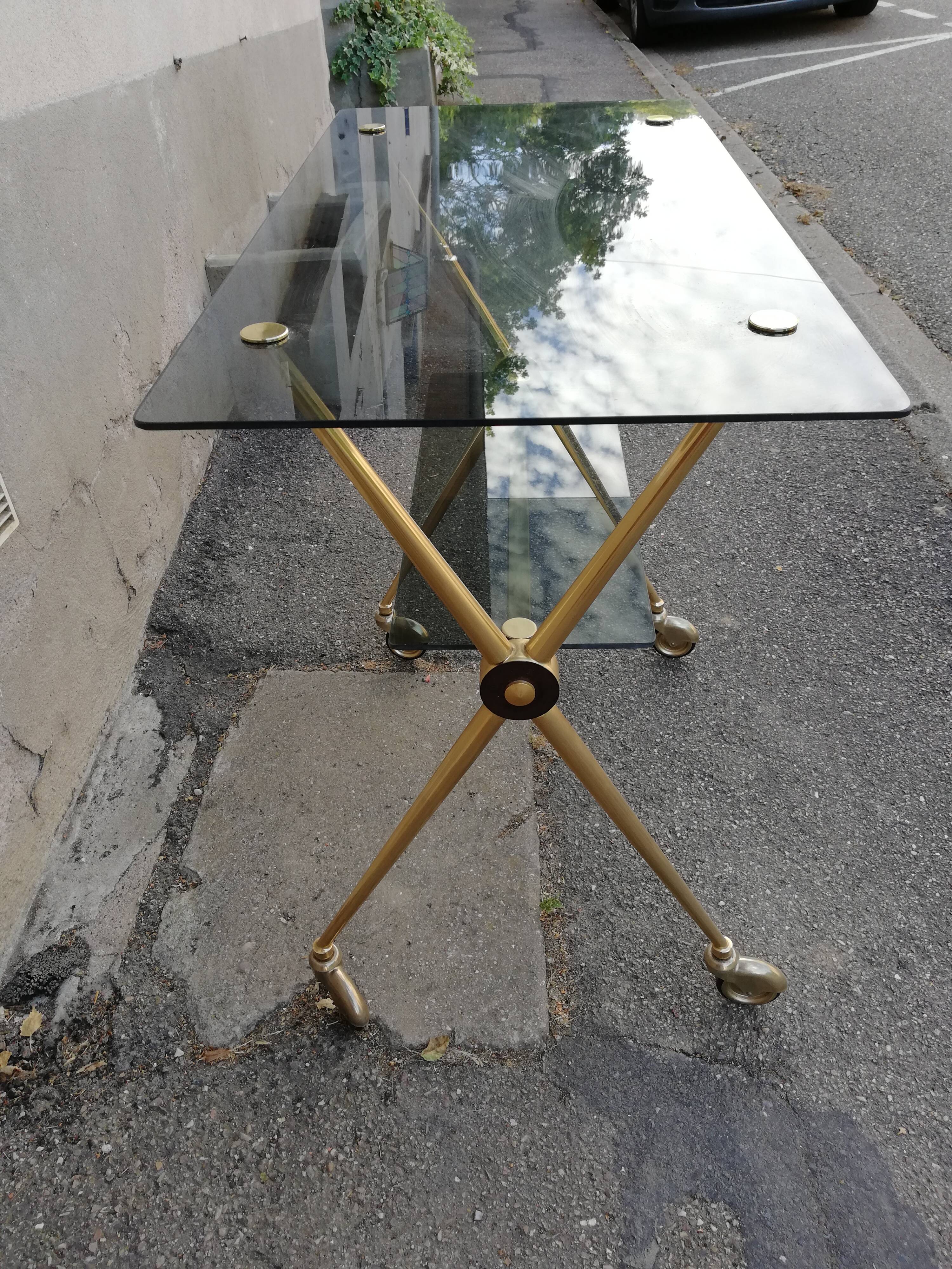 Dessert years 60 gold metal and glass