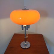 Italian orange plastic and chrome table lamp, 1960s