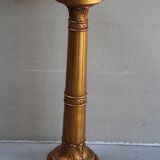 Colonne ancienne en métal et plâtre doré