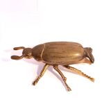 Ashtray with lid in the shape of a beetle in gilt bronze