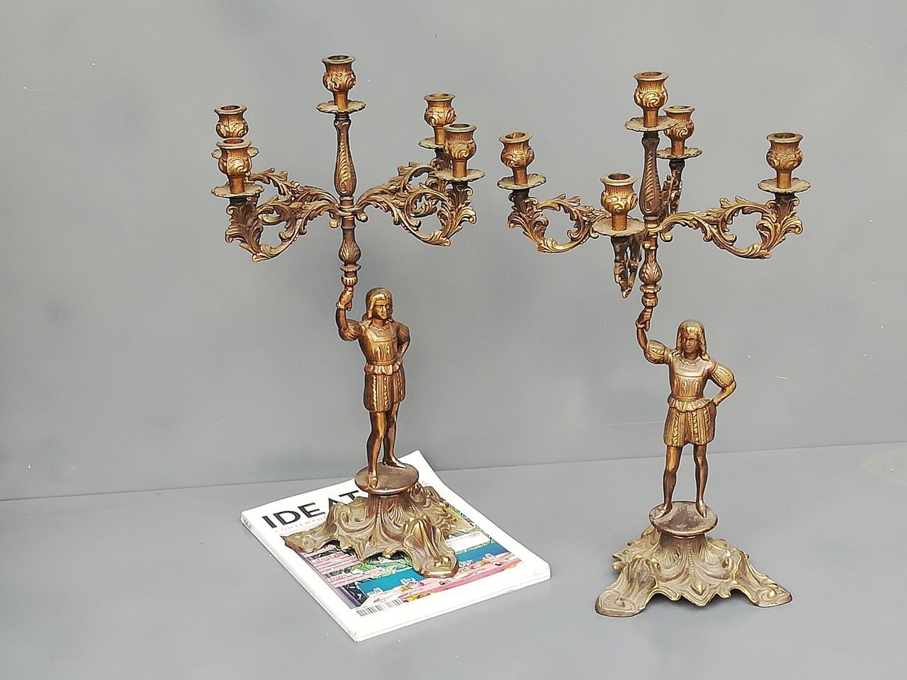 Pair of old candlesticks