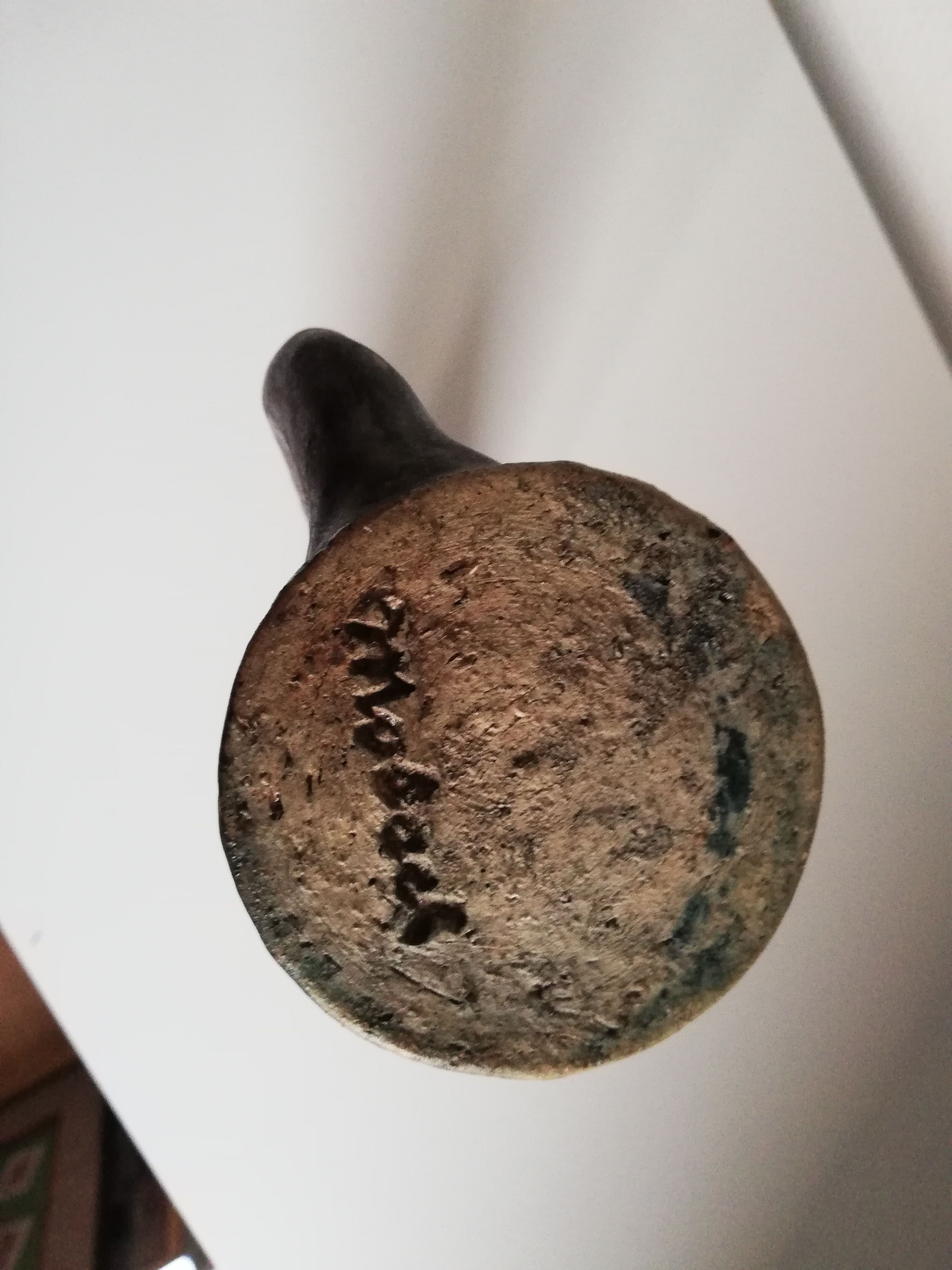 Signed ceramic pitcher vase