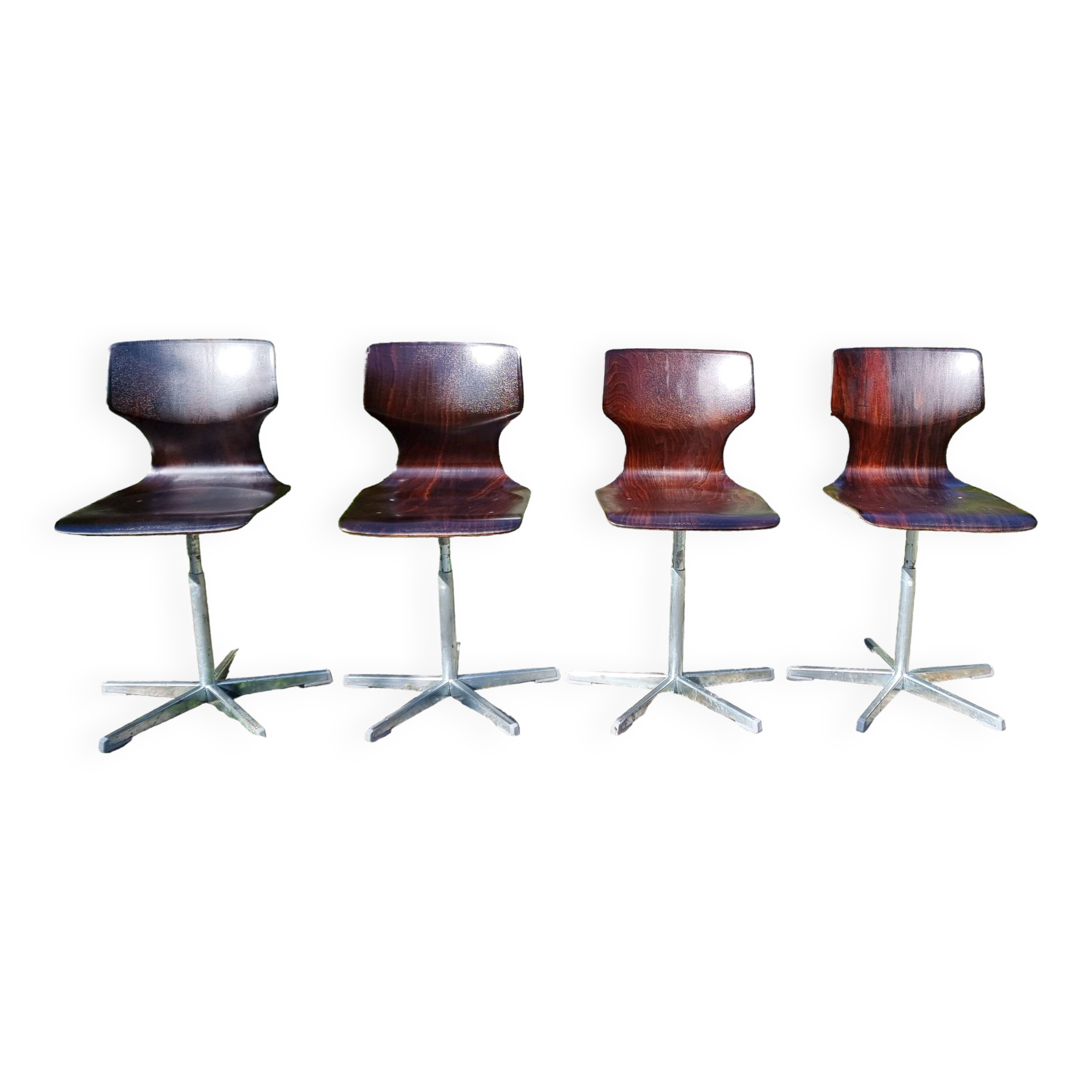 4 Pagwood Pagholz Flototo chairs from the 70s