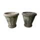 Pair of cement flower pots
