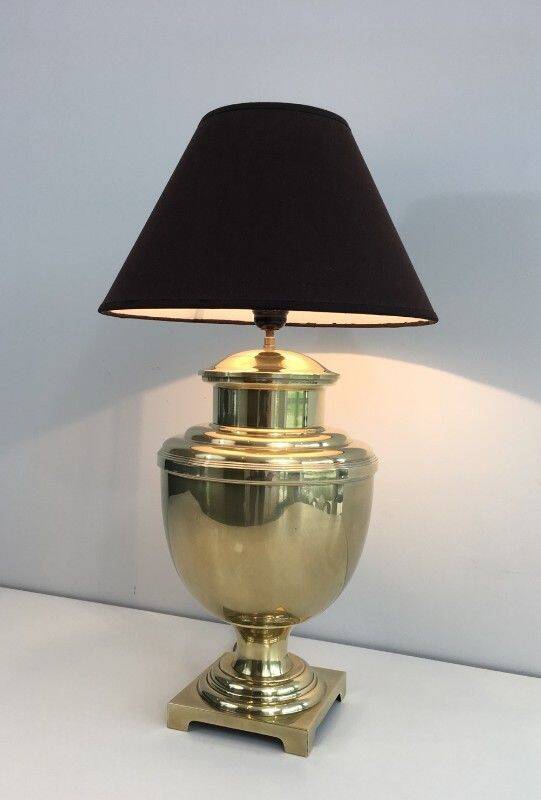 Neoclassical style brass baluster lamp