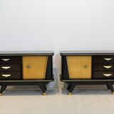 Paire de tables de chevet en bois hollandais, années 1950