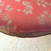 Wooden chair with varnished wood and red satin brocade fabric, 1920