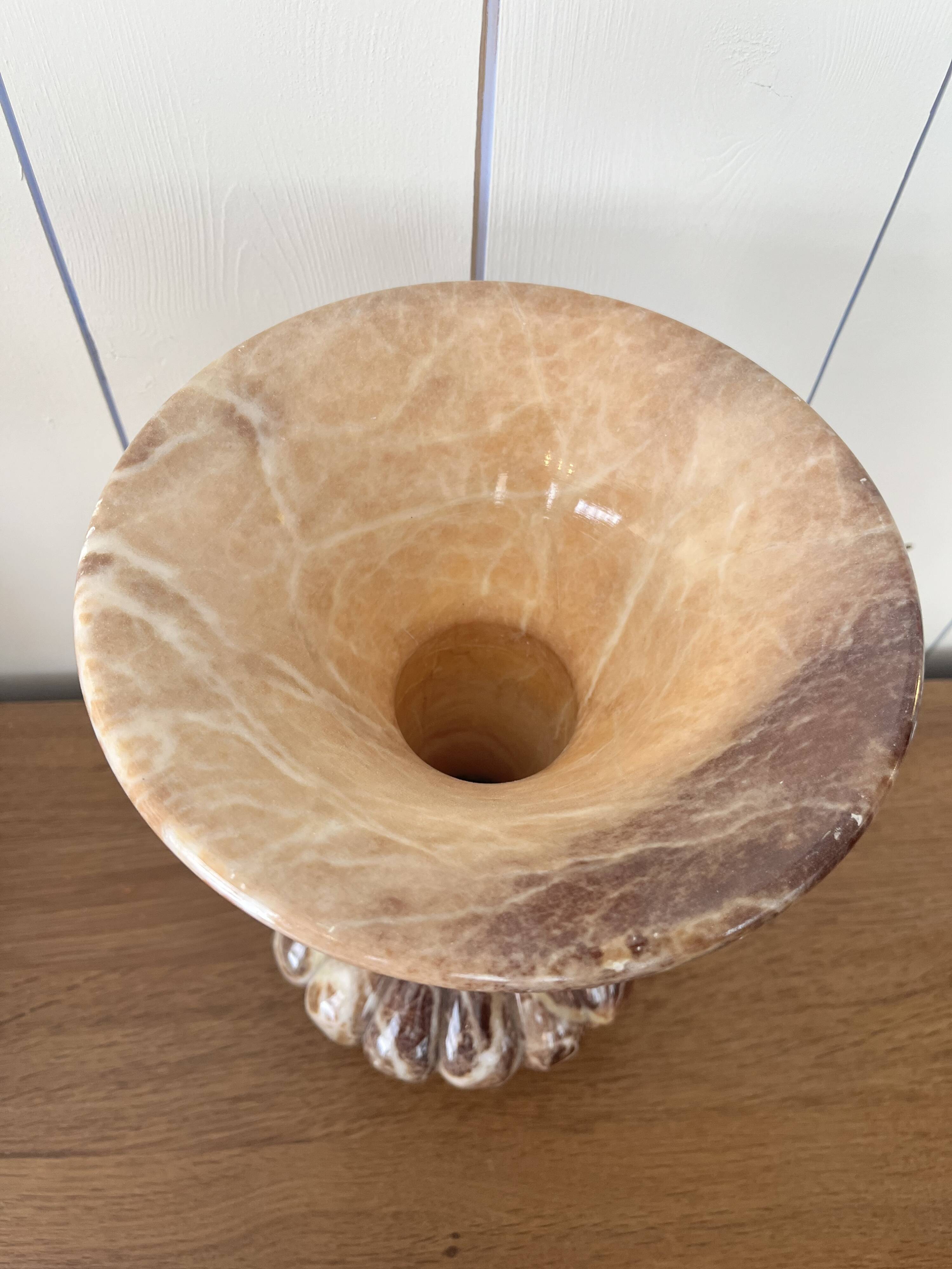 Vintage honey onyx urn vase