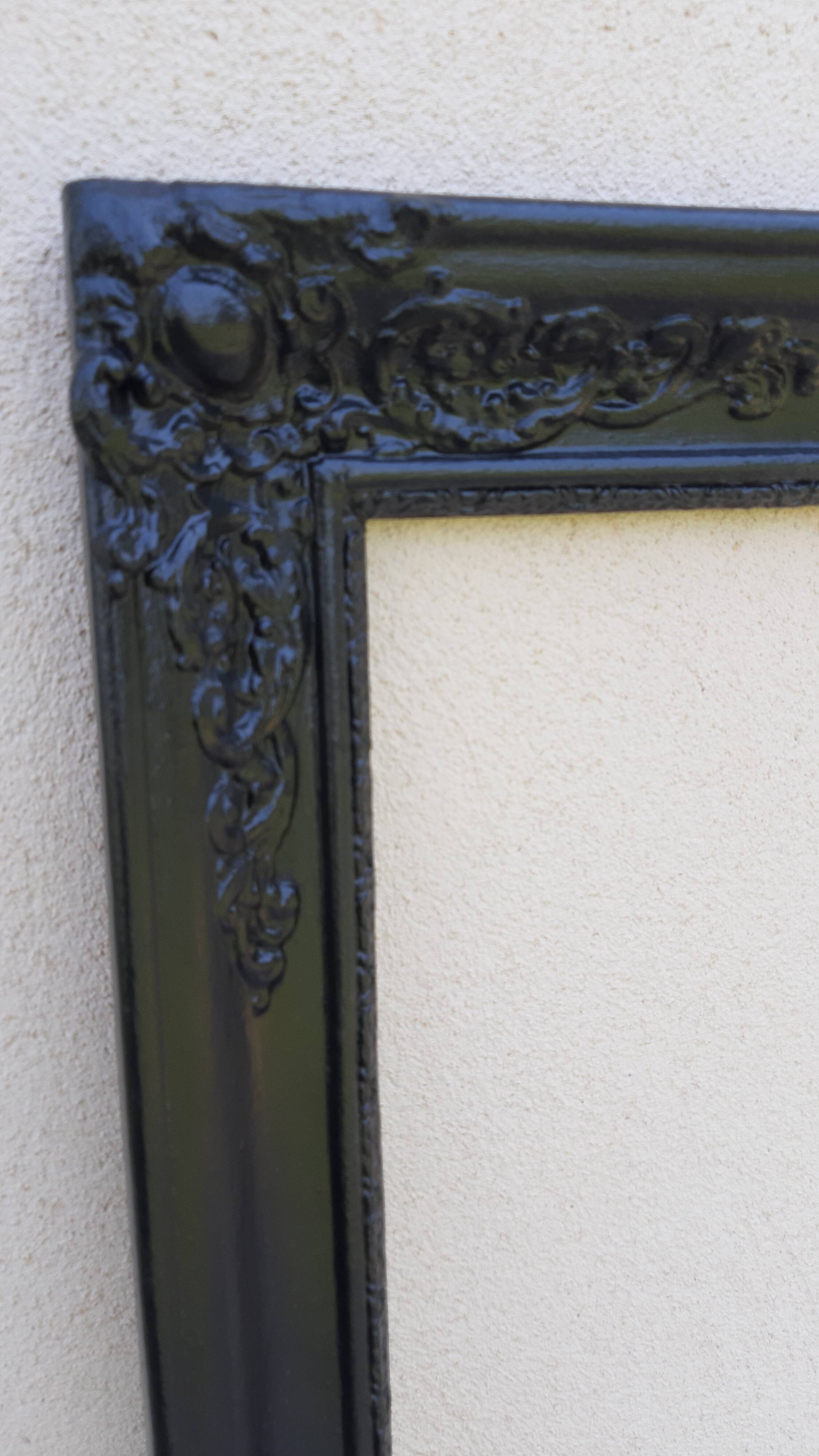 Black carved old frame