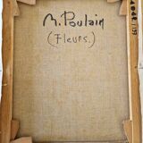 Michel Poulain (Born in 1932) - Oil on canvas - Bouquet of flowers