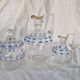3 Antique Pieces Cut Crystal, Enameled - Early 20th Century