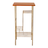 Vinyl rack in teak and gilded brass, 1950