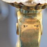 Solid bronze chandelier with crystal pendants and bobeches - Lucien GAU