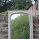Large antique Art Deco bevelled mirror from 1929 – Greige tabletop mirror