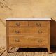 Commode ancienne en chêne avec marbre- rénovée