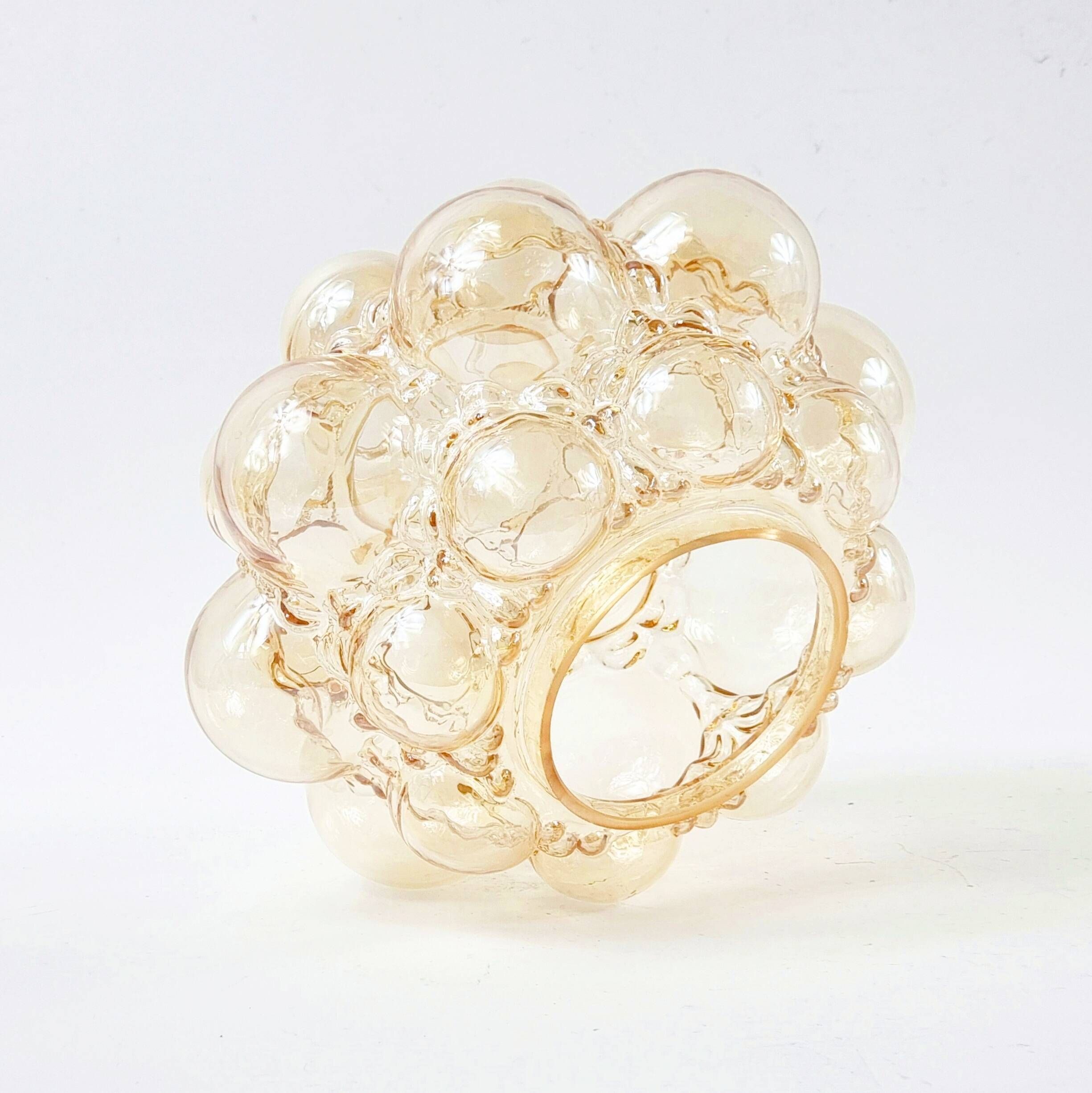 Mid-Century Modern Amber Bubble Glass Ceiling Light by Helena Tynell for Limburg, Germany, 1970s