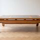 Coffee table in solid cherry wood with glass tops.