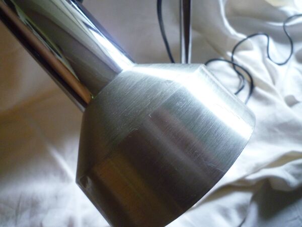 Lampe de bureau des années 1970 inox et aluminium brossé