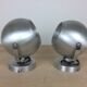 Set of 2 wall lamps eyeball brushed aluminum 70s space age