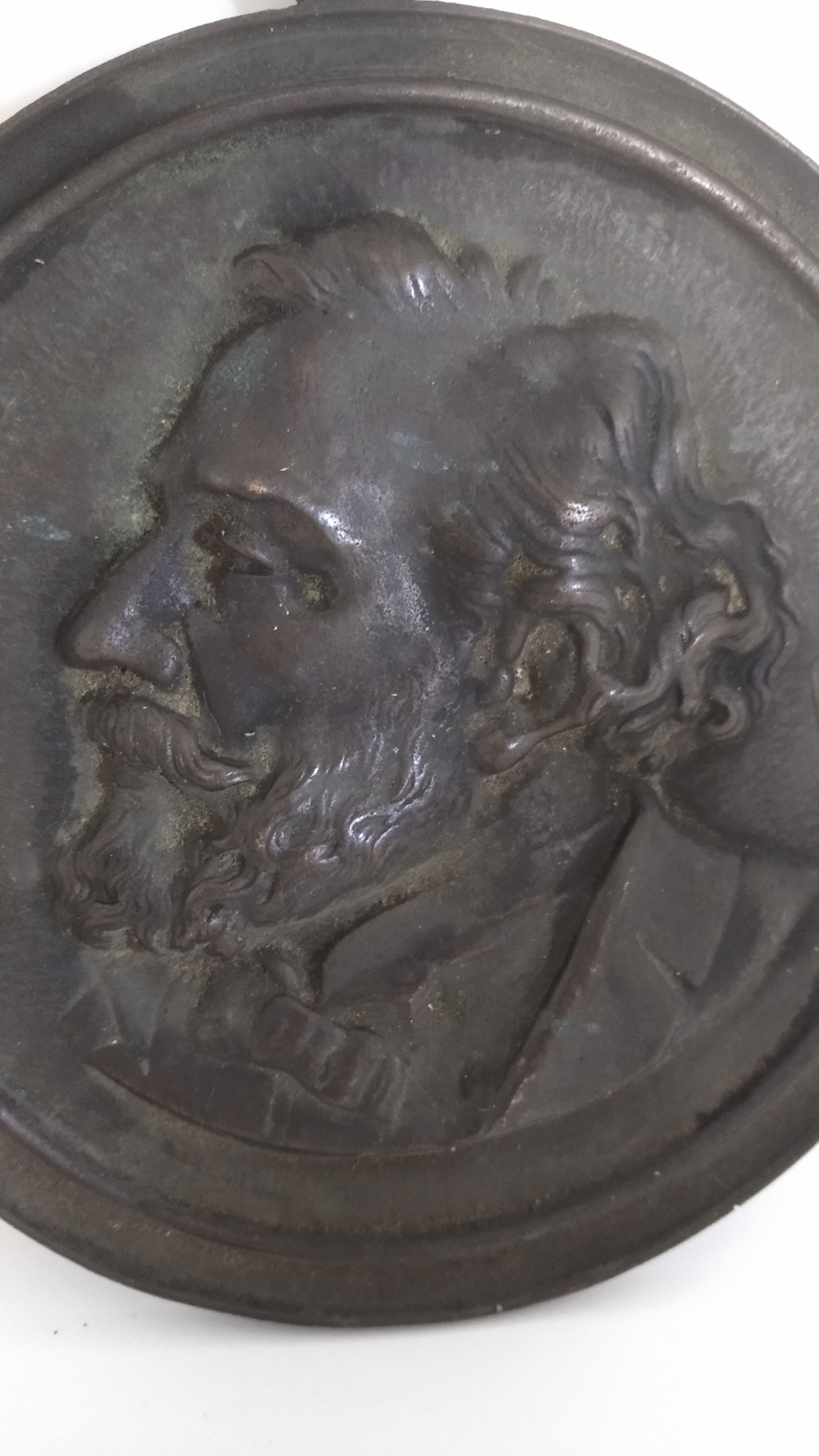 Bronze medallion of Léon Gambetta by Eugène Riu