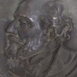 Bronze medallion of Léon Gambetta by Eugène Riu