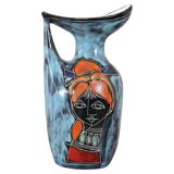 Ceramic Vase With Girl Face Decoration, 1960s