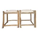 Duo tabourets bois d’olivier