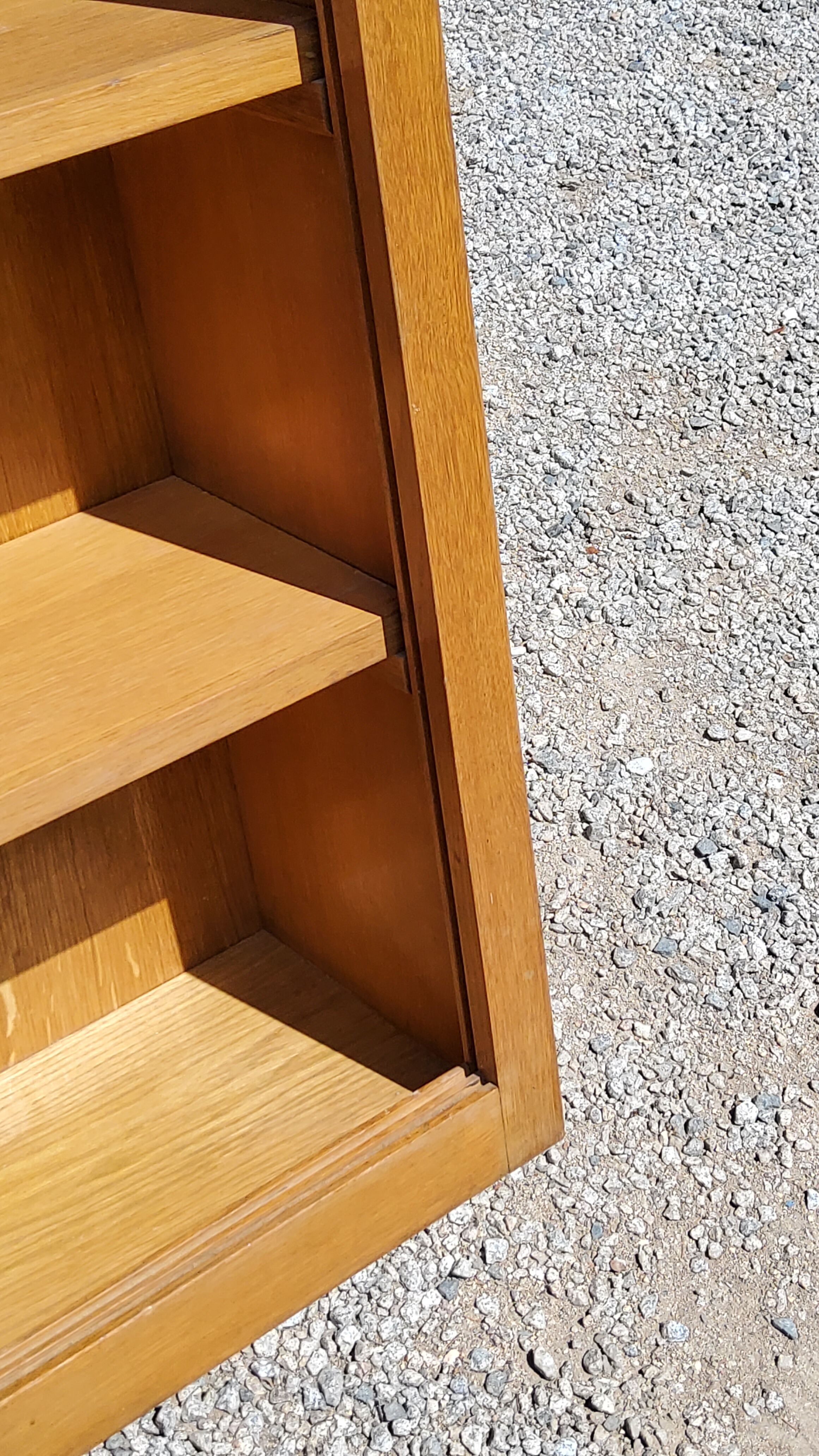 Wall shelf from the 50s in solid blond oak