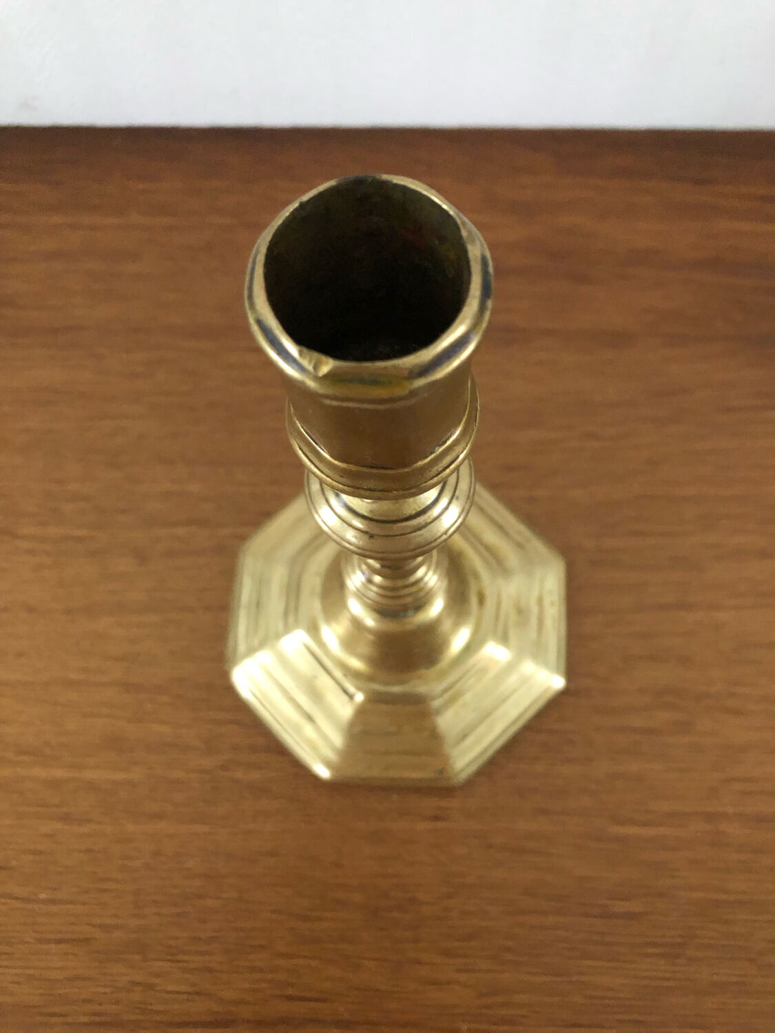 Antique brass candle holder
