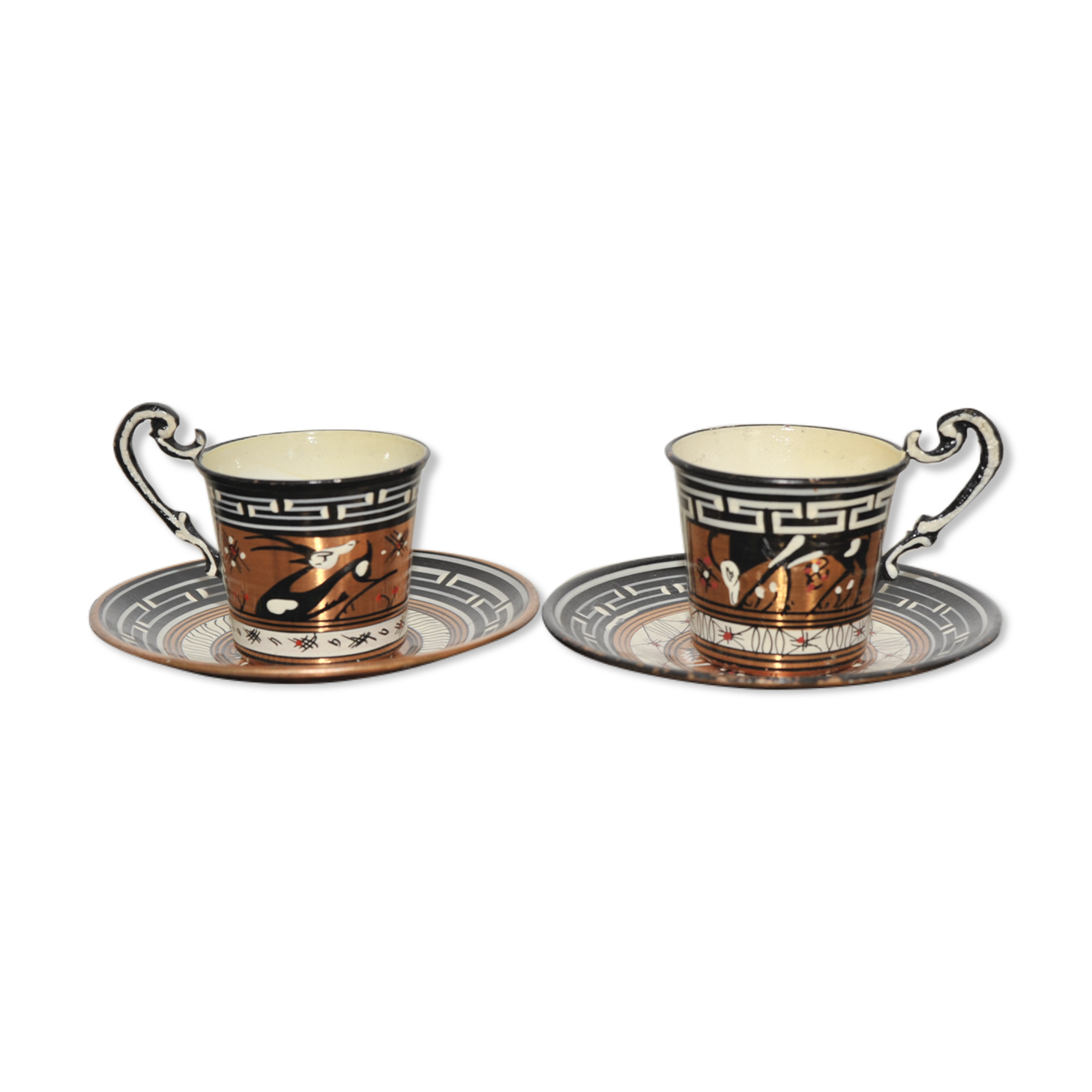 2 Greek espresso cups