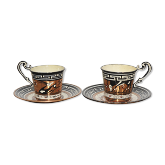 2 Greek espresso cups
