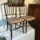 Paire de chaises en bois laqué noir époque Napoléon III