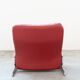 Armchair and pouf in red leather, Vitelli and Ammannati, for Brunati 70/80