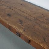 Antique Elm 19th Century French Rustic Farmhouse Dining Table